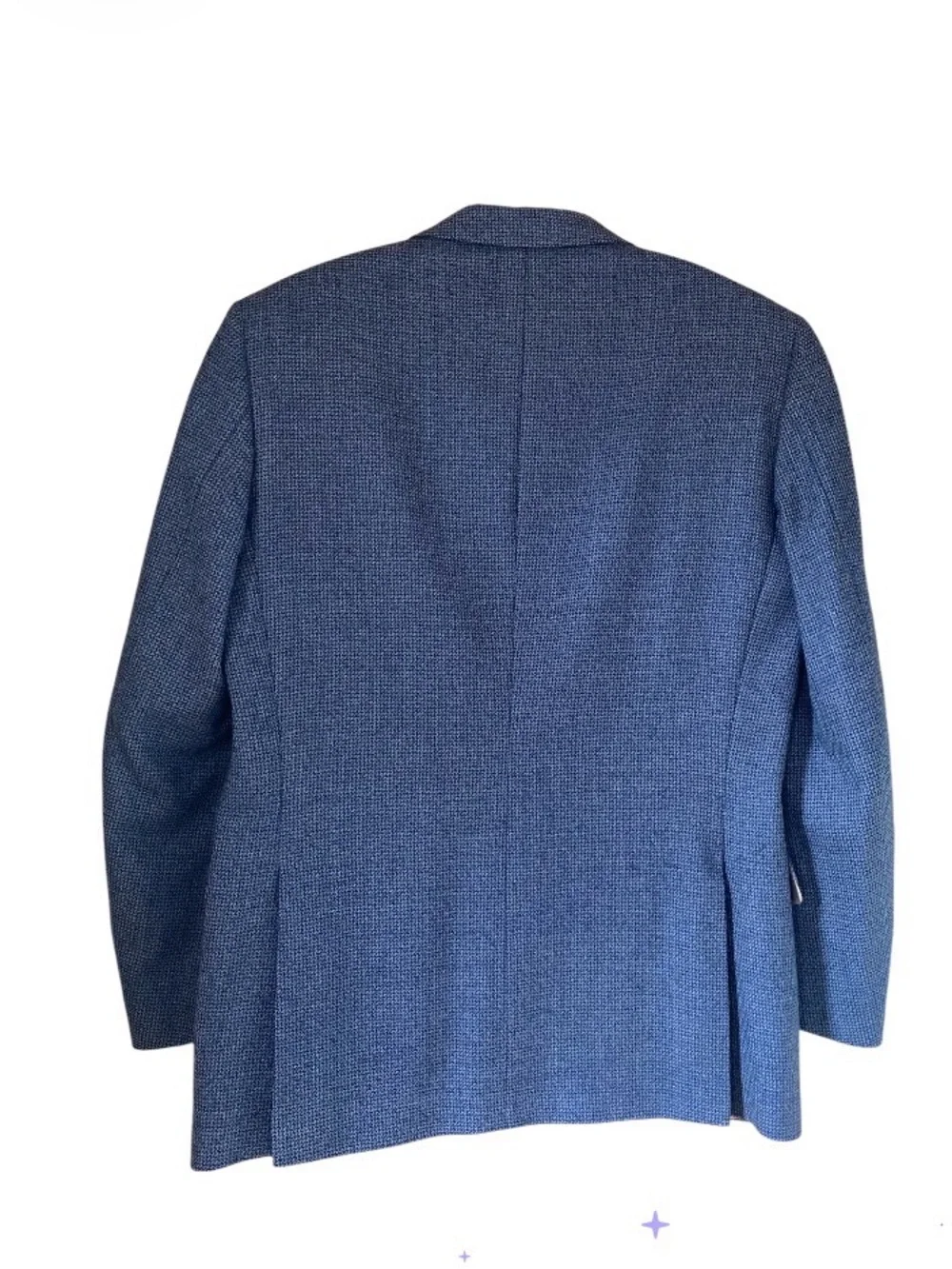 PETER MILLAR Blue Micro-Check Wool Silk Sport Coat Blazer Jacket Mens 38R